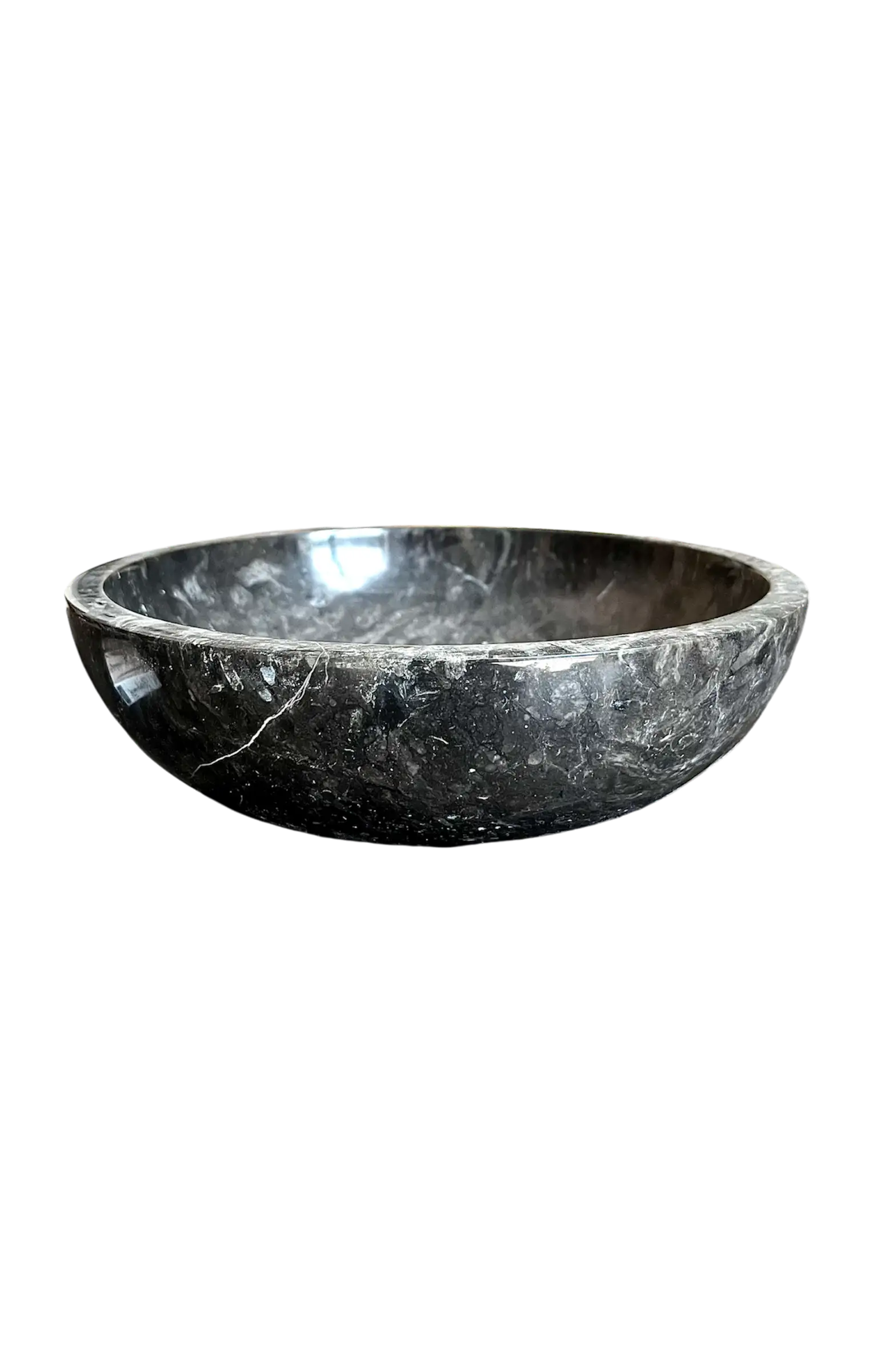 Grey Round Serving Marble Bowl